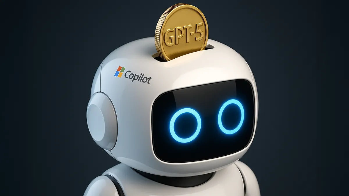 Ein Copilotroboter mit einer GPT5 Münze